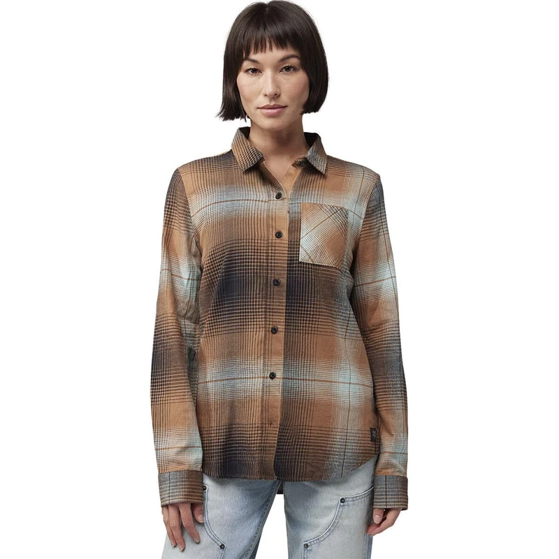 Fox Lady Trail Dust Flannel Walnut M Shirt