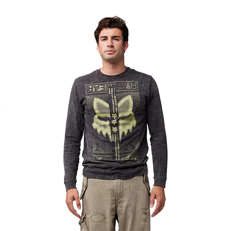 LONG SLEEVE JERSEY FOX THROTTLE CREW PREM BLACK L