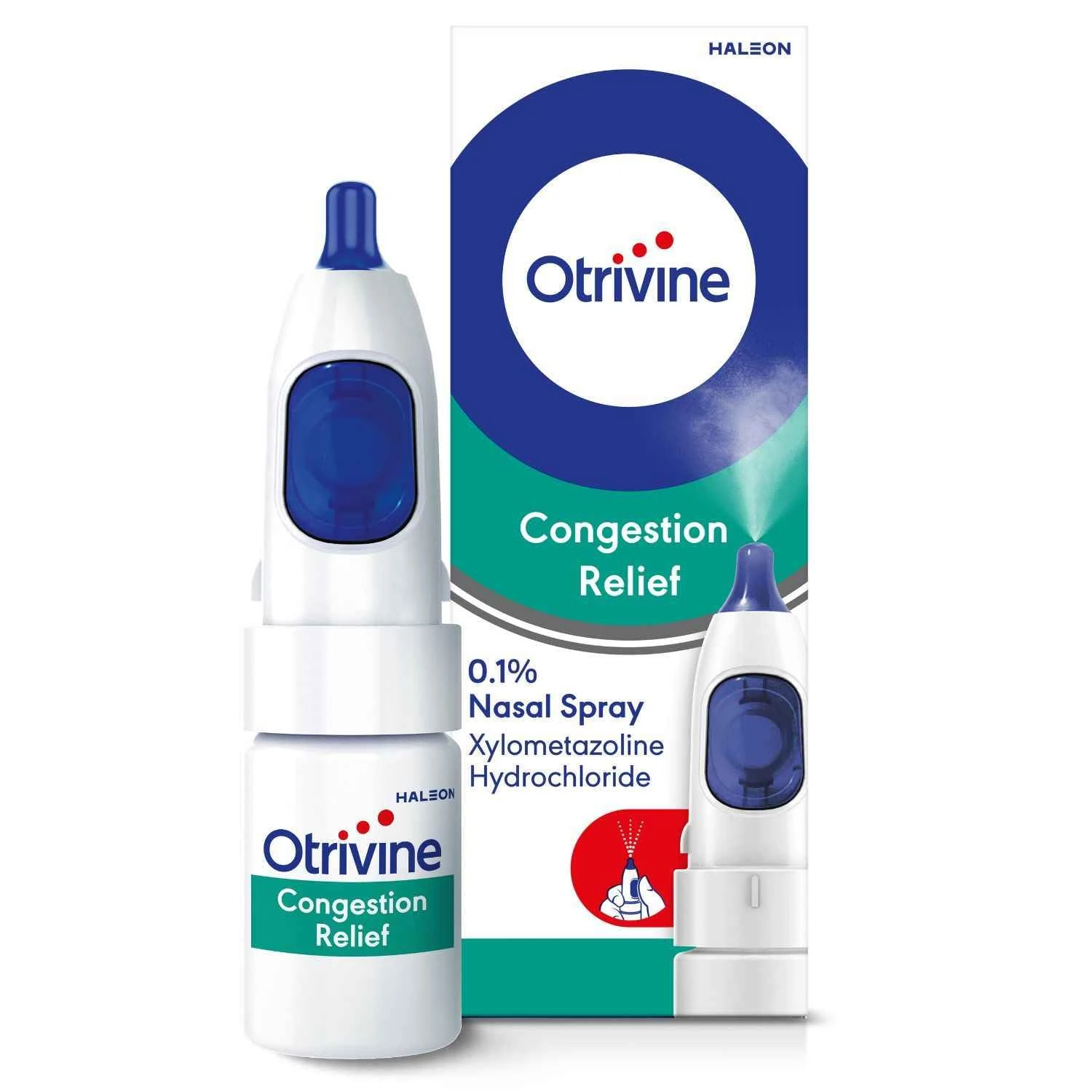 Otrivine Decongestant Nasal Spray, Nose Spray for Congestion & Blocked Nose Relief, 10ml
