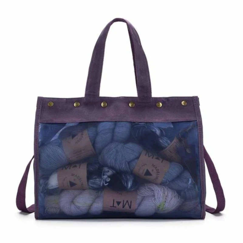 Della Q Handbag, Canvas, Purple, 38x25x15cm