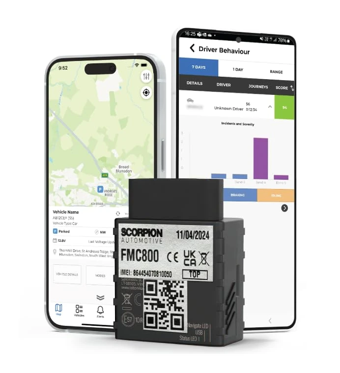 ScorpionTrack - OBD Self-Install Vehicle GPS Tracker - Live, Accurate, Trusted Location Tracking Device, The Perfect Car Tracker, Van, Caravan, Motorhome, Motorcycle, Scooter (4G FMC800+)