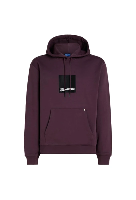 KARL LAGERFELD JEANS, Men's, Box Logo Hoodie, Regular Fit, Purple, XS