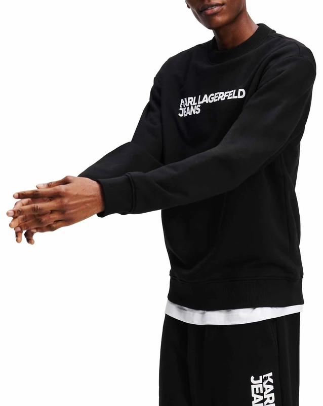 KARL LAGERFELD JEANS, Men's, Essential Logo Sweat, Regular Fit, Black, XXL
