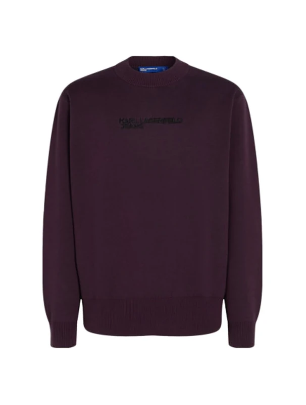 KARL LAGERFELD JEANS, Men's, Logo Knit Sweater, Regular Fit, Purple, XS