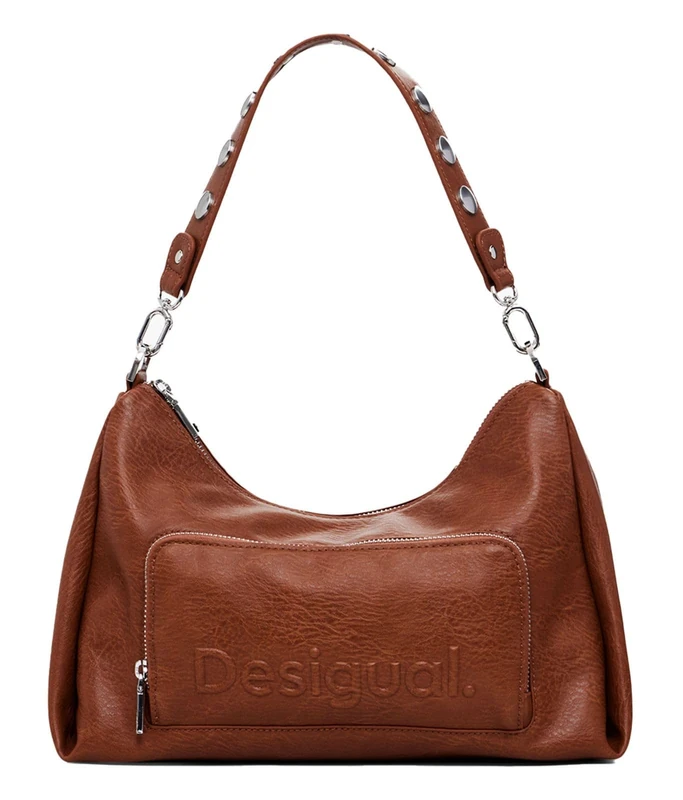 Desigual cross body bag Half Logo Mayari Maxi Handbag Leather West brown