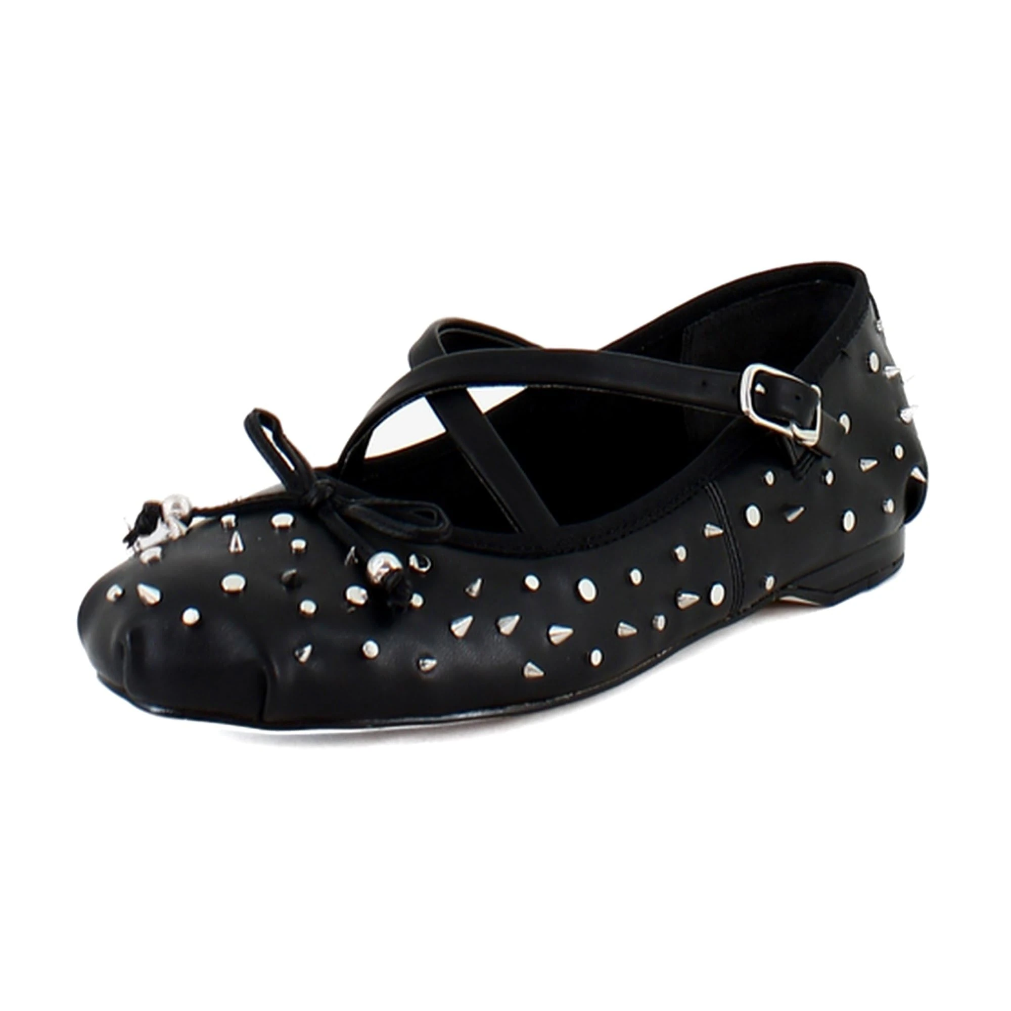 Circus NY by Sam Edelman Women's Zuri Stud Ballet Flat, Black Leather, 7 UK