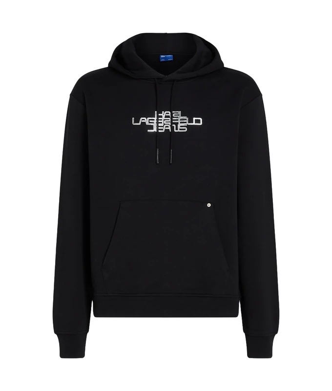 KARL LAGERFELD JEANS, Men's, Foil Logo Hoodie, Regular Fit, Black, L