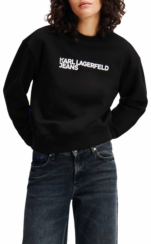 KARL LAGERFELD JEANS, Women's, Essential Logo Sweat, Regular Fit, White, M