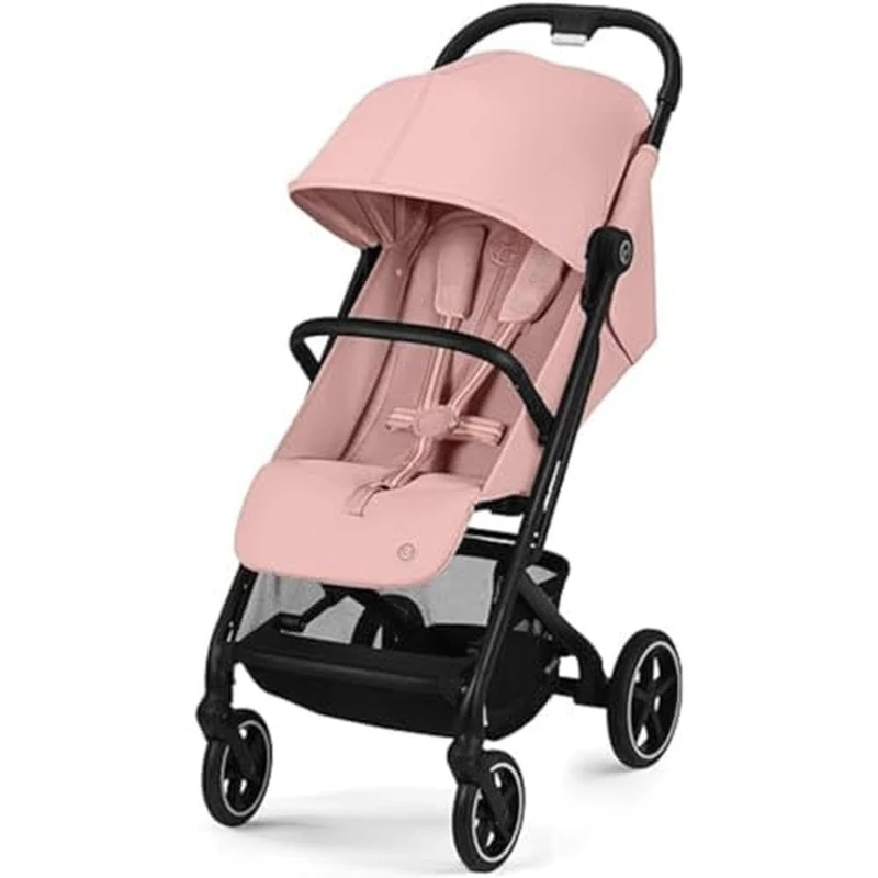 Cybex Gold Beezy Pushchair with One-Pull Harness, from Birth to Approx. 4 Years (max. 22 kg), Compact and Ergonomic, Candy Pink (Pink with Black Frame)