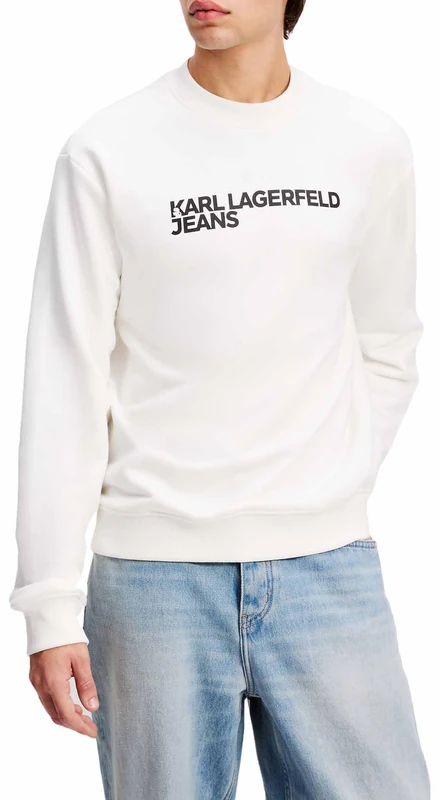 KARL LAGERFELD JEANS, Men's, Essential Logo Sweat, Regular Fit, White, L