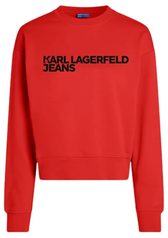 KARL LAGERFELD JEANS, Women's, Essential Logo Sweat, Regular Fit, Red, XS
