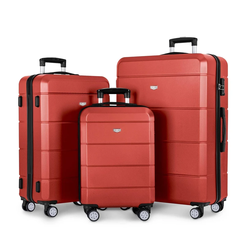 LUGG Travel Suitcase Set - Jetset 3-Piece Hard Shell Luggage, 20" 25" 29 Strong & Lightweight with Secure TSA Lock, Smooth 360° Wheels, Internal Pockets - Airline Approved