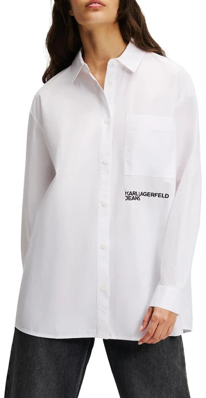 KARL LAGERFELD JEANS, Women's, Relaxed Shirt, Relaxed Fit, White, S