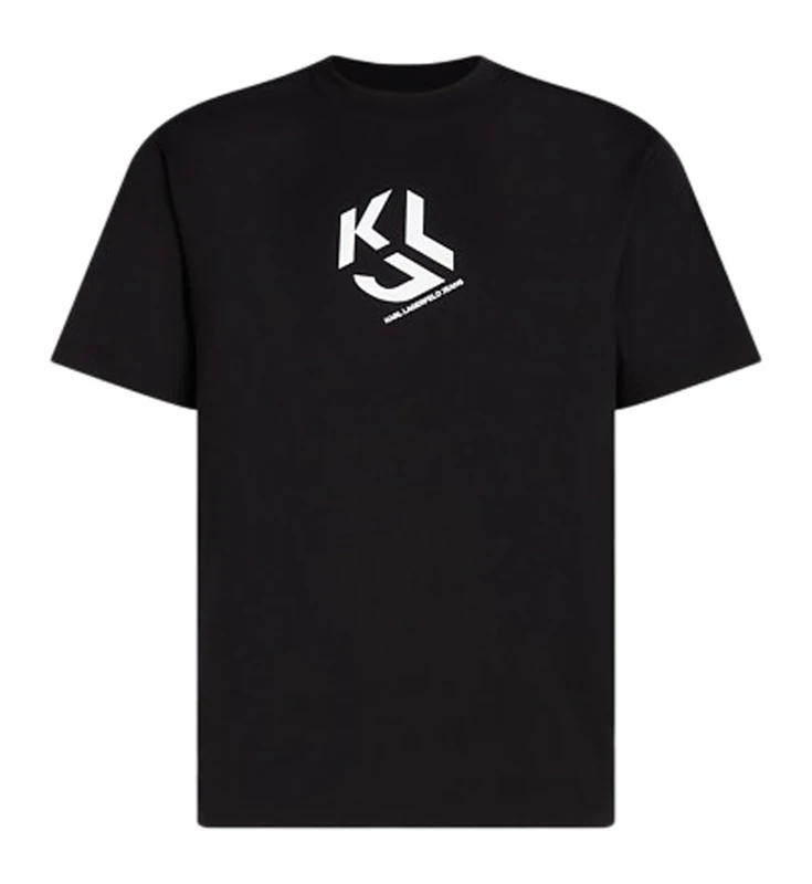 KARL LAGERFELD JEANS, Men's, Regular Short Sleeve Monogram Logo Tee, Regular Fit, Black, XS