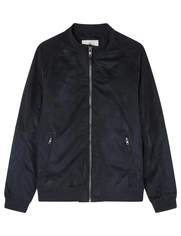 Springfield Men's Chaquetas Faux Suede Jacket, Navy, S