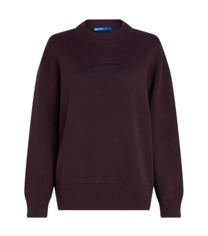 KARL LAGERFELD JEANS, Women's, Logo Knit Sweater, Relaxed Fit, Purple, S