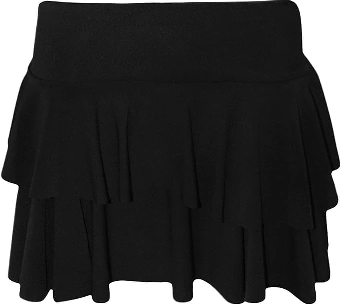 ANZEE Women's RARA Mini Short Skirt Ladies Party Casual Club Wear Frill Skirt Fancy Dress Casual Summer Wear (Black S-M)