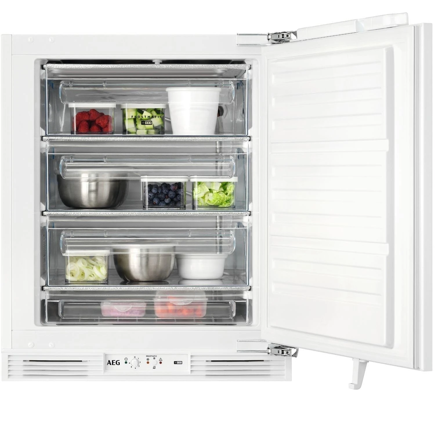 AEG - OAB6I82EF - 6000 Series Integrated Freezer, Upright Freezer, 95 Litres, 81.9cm, Fast Freeze, OptiSpace, Electronic Control, fresh Food with Frostmatic dB 40, 819x596x547mm, Class E