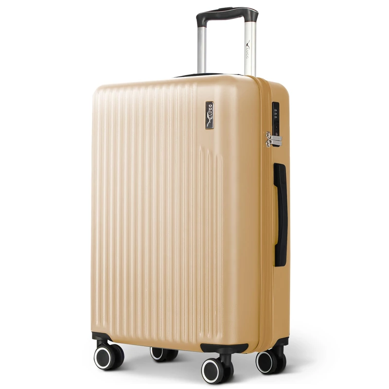 LUGG 24inch Vacay Suitcase ABS Luggage with TSA Indent Lock, Aluminium Trolley Handle, 360° Spinner Wheels, Water-Resistant & Durable Material - Airline Compatible (65 x 25 x 44cm)