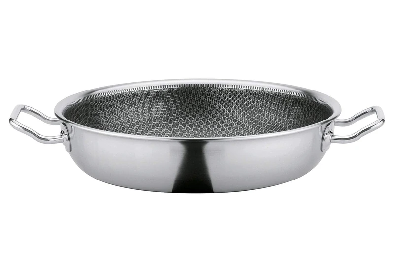 Spring Vulcano Cut Resist Pure Diameter 28 cm, Stainless Steel, Non-Stick Coating, 100% PFAS Free, Suitable for Induction Cookers, 5-Layer Multi-Layer Material, Scratch-Resistant, Oven Solid Serving