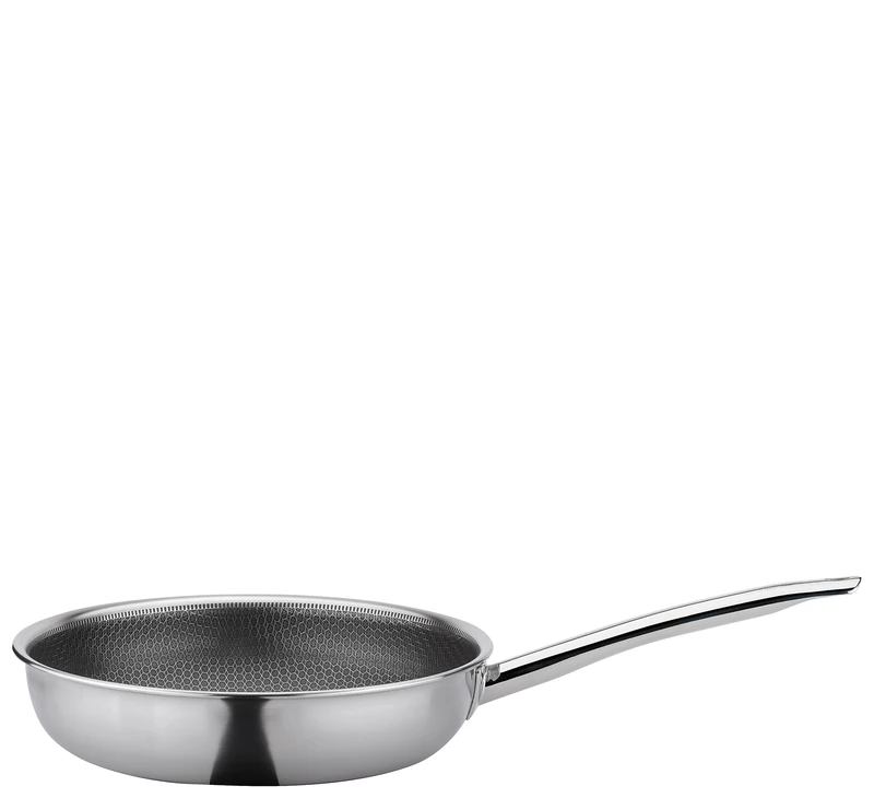 Spring Vulcano Cut Resist Pure XL, Diameter 28 cm, Stainless Steel, Non-Stick Coating, 100% PFAS Free, Suitable for Induction Cookers, 5-Layer Multi-Layer Material, Scratch-Resistant, Oven Solid