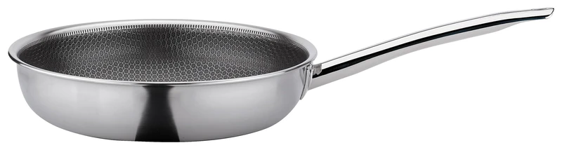 Spring Vulcano Cut Resist Pure XL, Diameter 24 cm, Stainless Steel, Non-Stick Coating, 100% PFAS Free, Suitable for Induction Cookers, 5-Layer Multi-Layer Material, Scratch-Resistant, Oven Solid