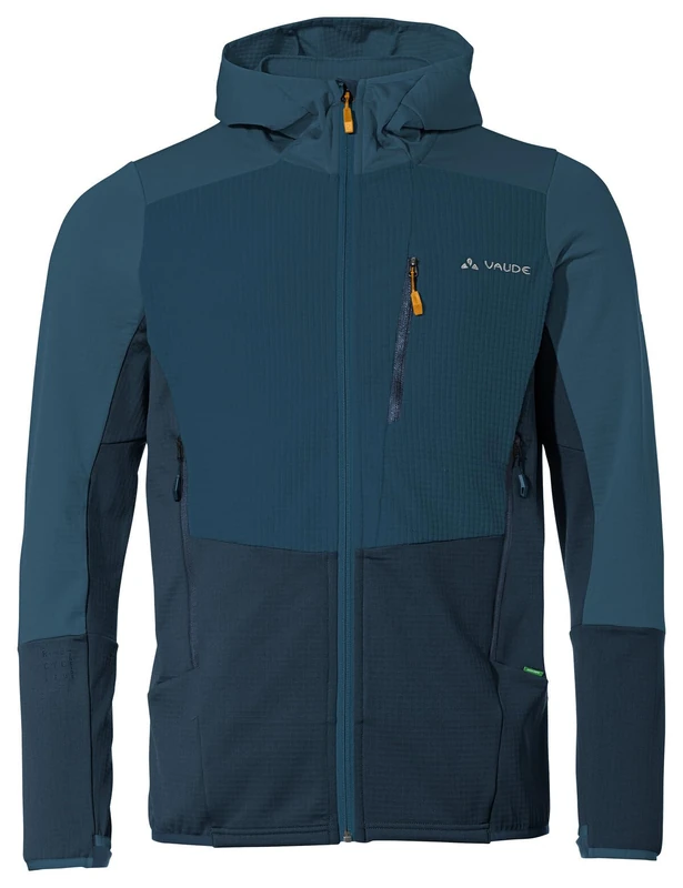 VAUDE Men's Monviso Hooded Grid Fleece Jacket, Dark Sea, XL