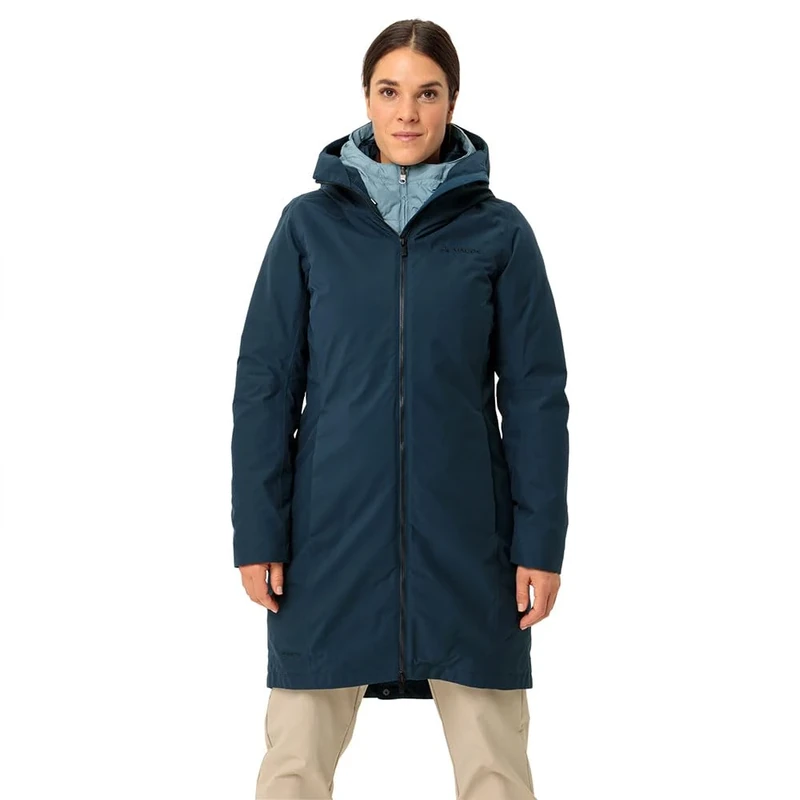 VAUDE Women's Annecy 3-in-1 Coat III Double Jacket, Dark Sea/Nordic Blue, 40