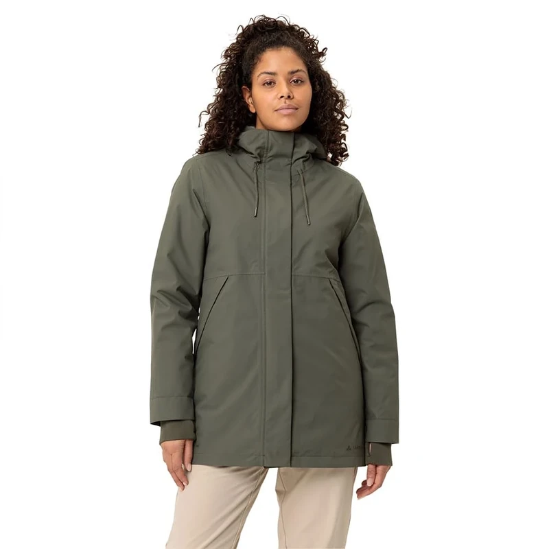 VAUDE Women's Coreway Parka Jacket, Khaki, 36 (EU)