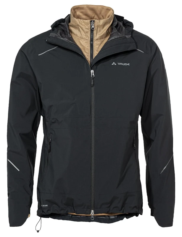 VAUDE Men's Yaras 3-in-1 Jacket Double, Black/Oat, XXX-Large