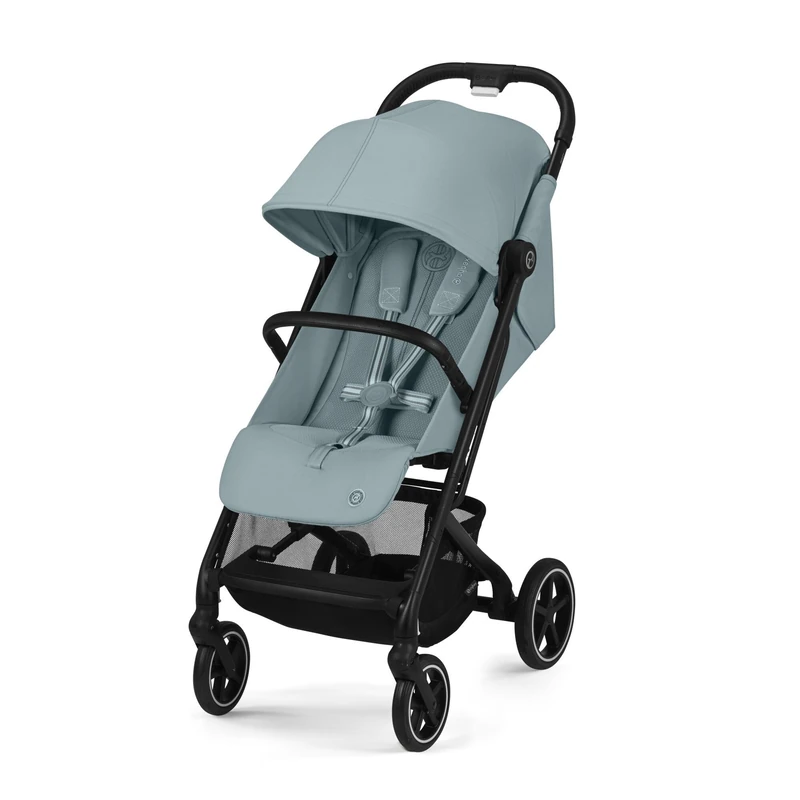 Cybex Gold Poussette BEEZY, with One-Pull Harness, The Naissance with 4 environments (max. 22kg), Compact and Ergonomic, Stormy Blue (Bleu Clair with Squad Black)