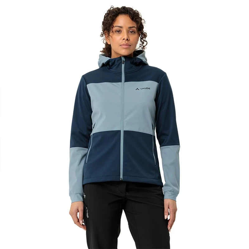 VAUDE Women's Qimsa Hooded Softshell Jacket, Dark Sea, 36 (EU)