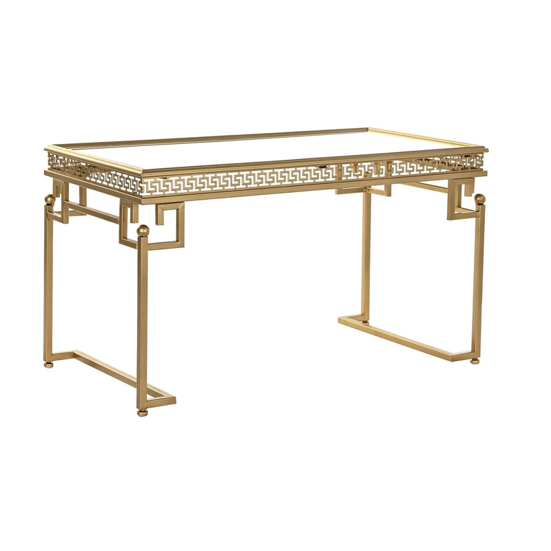 Mesa Metal Espejo 85 x 44 x 48 cm Dorado AlexandreHouse