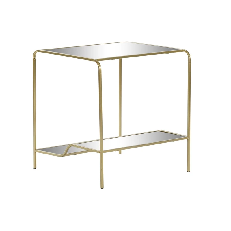 Mesita Auxiliar Metal Espejo 50 x 50 x 55 Mate Dorado AlexandreHouse