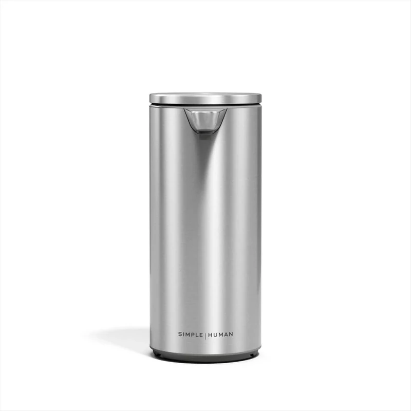 simplehuman 266ml Sensor Pump, Rechargeable Automatic Liquid Soap Dispenser, Variable Dispense, No-drip Valve, IP67 Waterproof, Brushed Stainless Steel, ST1082