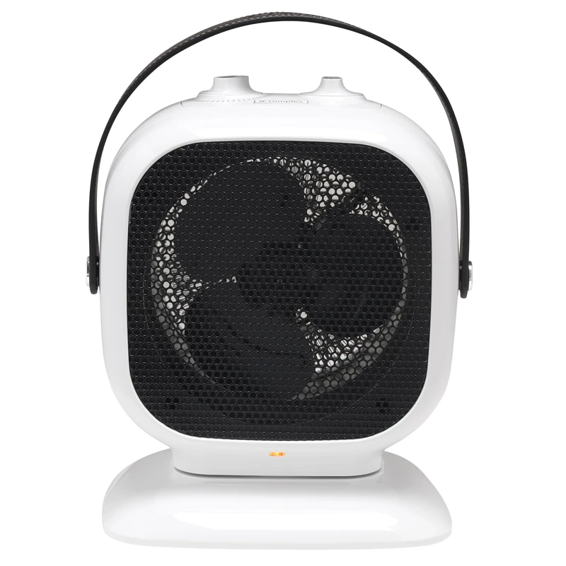 Dimplex Q3TSO QubeFan 2-in-1 3kW Oscillating Fan Heater and Cooling Fan with Thermostat, 2 Heat Modes, Cool Blow, Easy To Use Controls, Leather Handle, Safety Cut Out and Overheat Protection, White