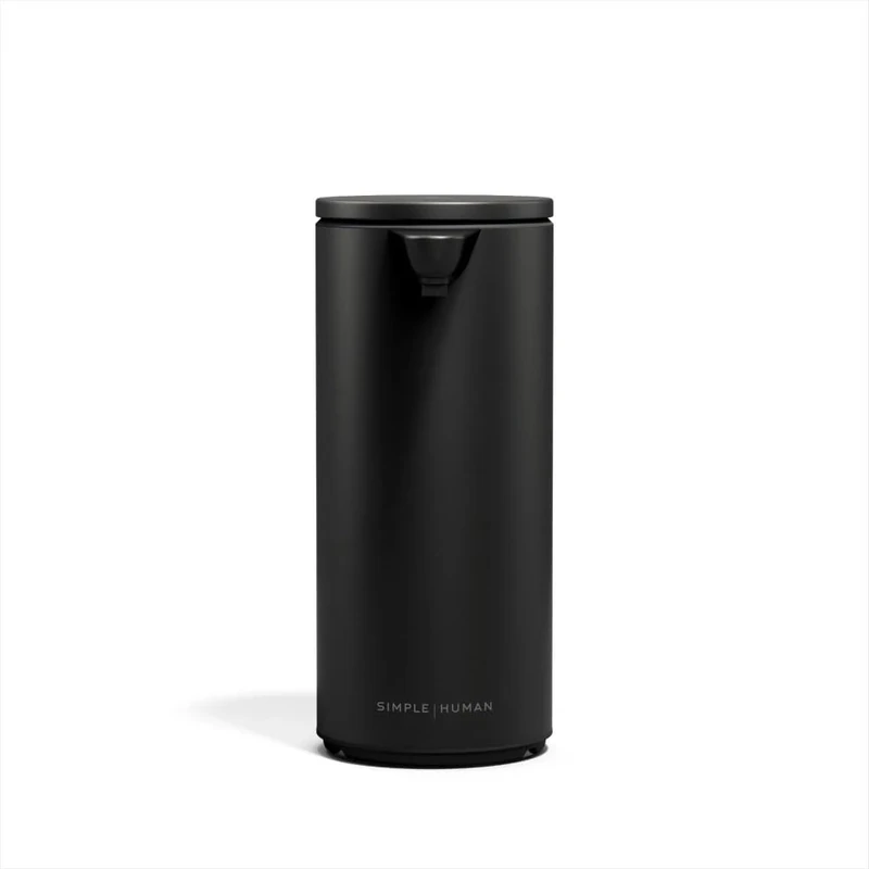simplehuman 266ml Sensor Pump, Rechargeable Automatic Liquid Soap Dispenser, Variable Dispense, No-drip Valve, IP67 Waterproof, Matte Black Stainless Steel, ST1084