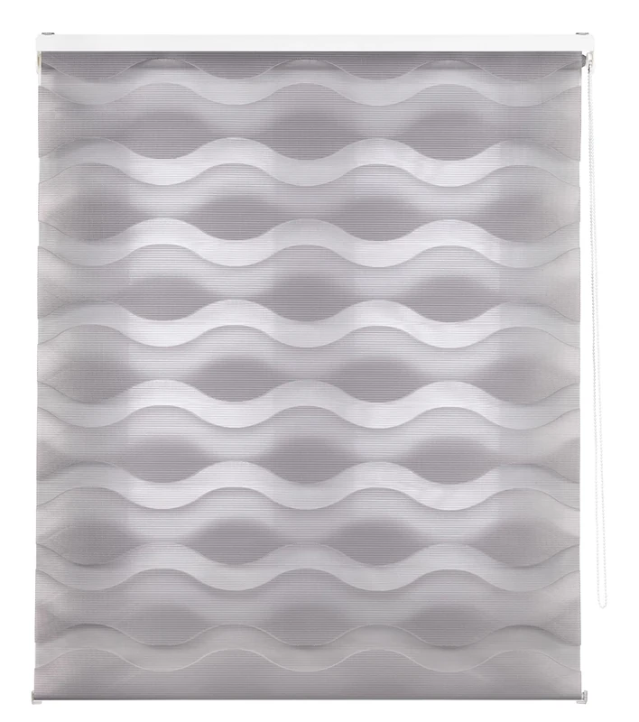 INTERBLIND | Elegant Night and Day Blind Size 80 x 180 - Night and Day Blind Fabric Size 77 x 175 - Easy Installation Blind Silver