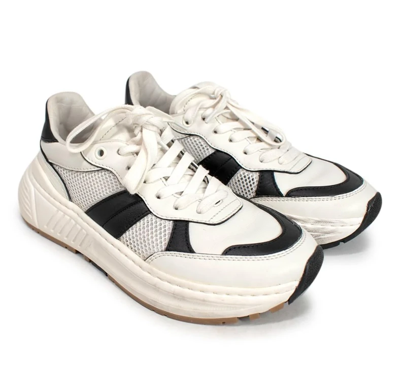 Pre-Loved Bottega Chunky Black & White Sneakers