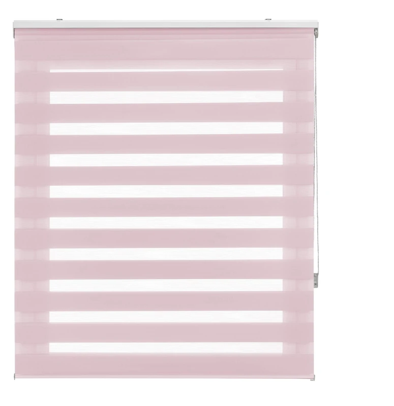 INTERBLIND | Elegant Night and Day Roller Blind Size 160 x 250 cm Width x Height - Easy Installation Blind Fabric Size 157 x 245 - Pink Blind