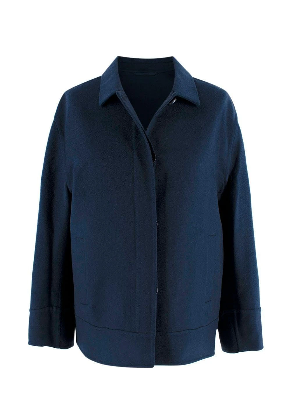 Loro Piana Pre-loved Navy Cashmere Button-down Jacket