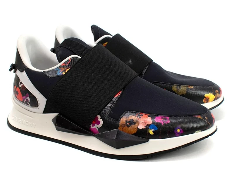 Givenchy Pre-Loved Black Floral Runner Sneakers