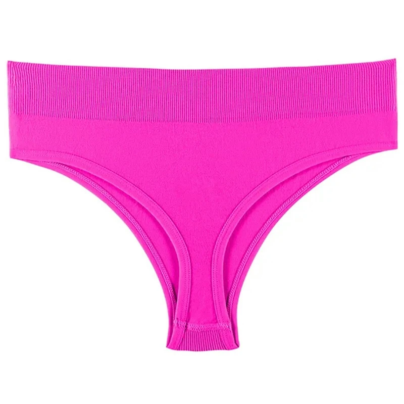 HUANGJB Underwear Women Thong Female Pure Mid-Waist Ladies T Pants Large Size Fitness T-Shaped Underwear Plus Size M-Xxl-Rose Red-Xl-1Pc - Image 1