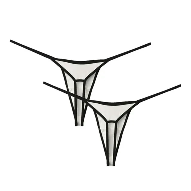 HUANGJB Underwear Women G-Shaped Pants Thong Women Thin Belt T-Back Underwear Seamless Bikini Brief Plus Size-2Pcs White-Xl