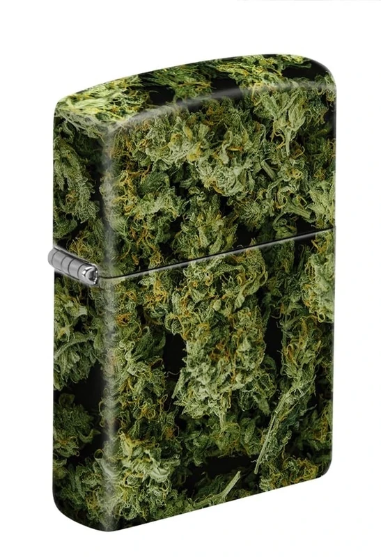 Zippo Windproof Lighter - Cannabis All Over - 540 Colour Print, Multicolour - Refillable - Reusable - Windproof Design - Gift Box - Made in USA