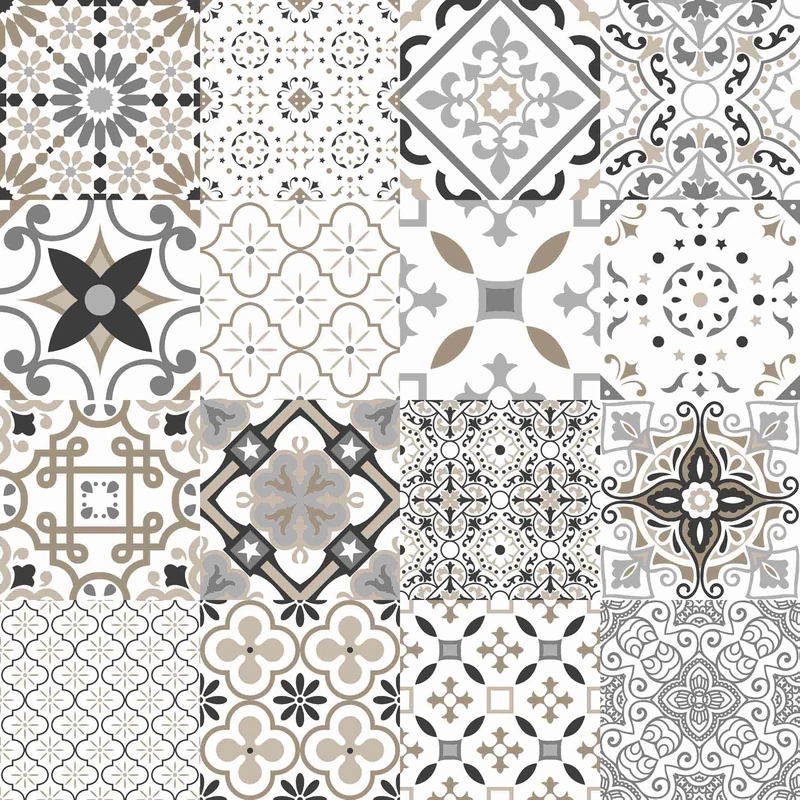 Douceur d'Intérieur Roll of PVC Tablecloth (1.4 m x 20 m) PVC Taormina Print Grey