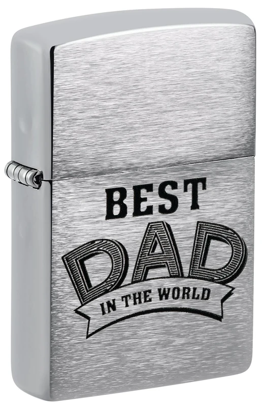 Zippo Best Dad Windproof Lighter - Brushed Chrome Finish