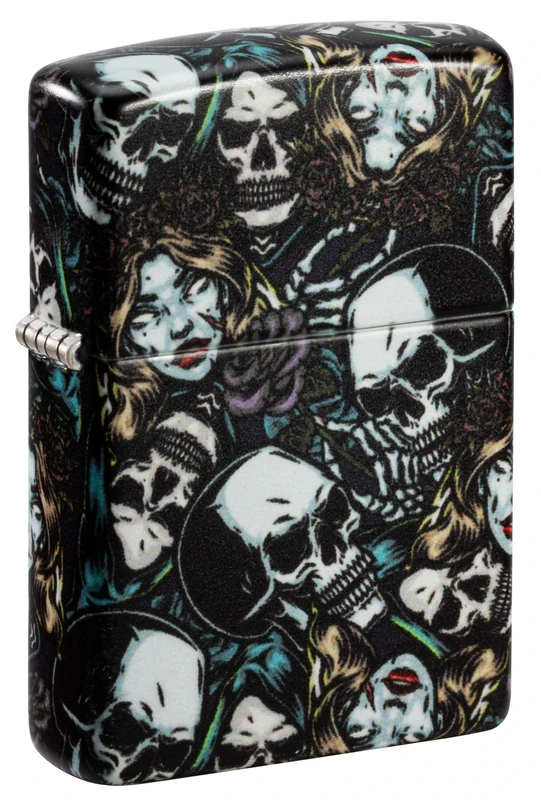 Zippo Windproof Lighter - Gothic Skull Model - 540 Colour All Over, Multicolour - Refillable - Reusable - Windproof Design - Gift Box - Metal - Made in USA