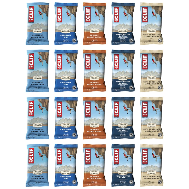 CLIF Bar ENERGY BAR Mixed Flavour Variety-Pack x 20 bars | Nutritional Bar | Source of Plant Based Protein | 20 bars x 68g