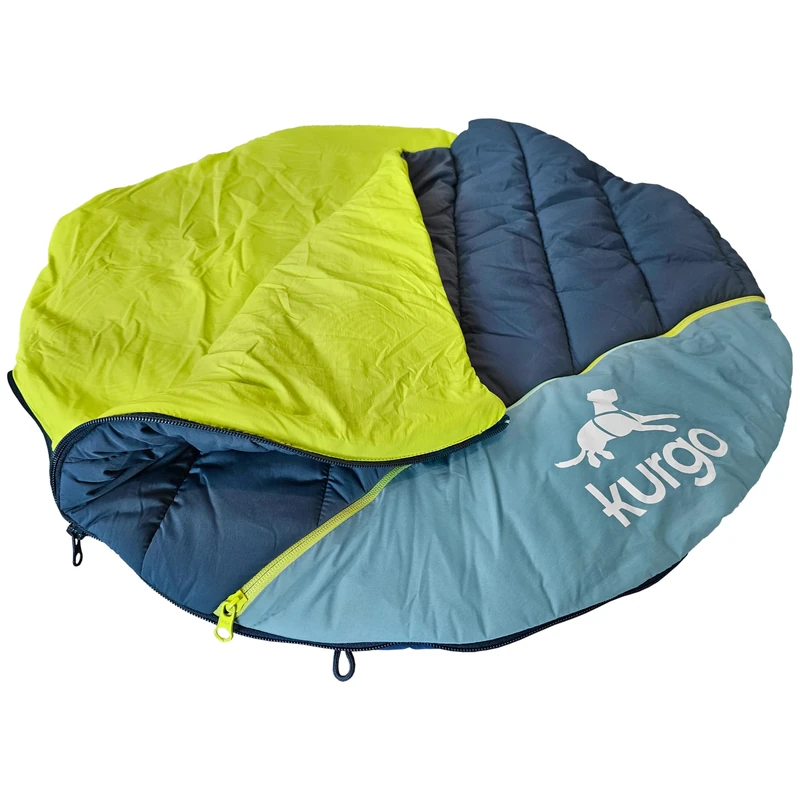 Kurgo Pup Sack, Travel Dog Bed for the Outdoors, Pet Sleeping Bag for Camping and Hiking, Packable with Stuff Sack, Water-Resistant, For Larged Sized Dogs 76 cm
